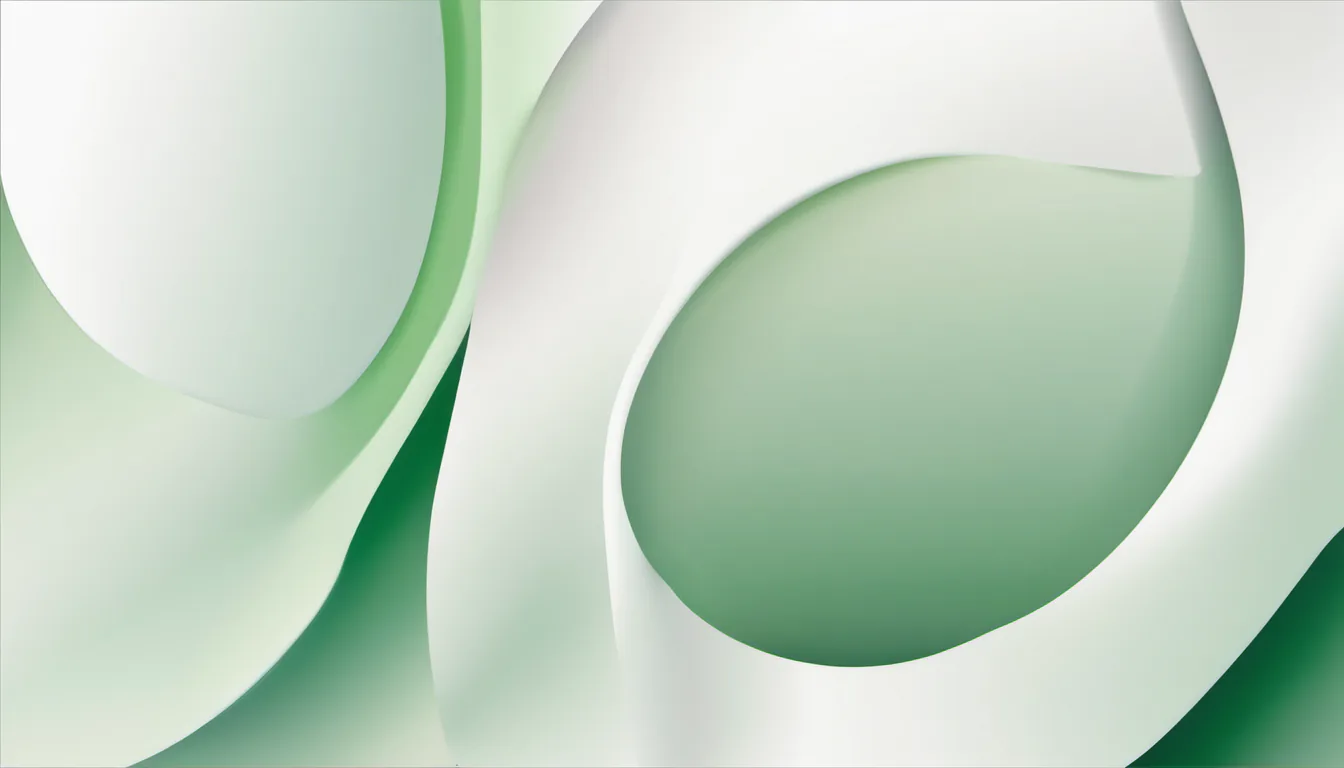 Abstract two overlapping planes illustration in green and pale sage on white — decorative header for About Robot Mower Data