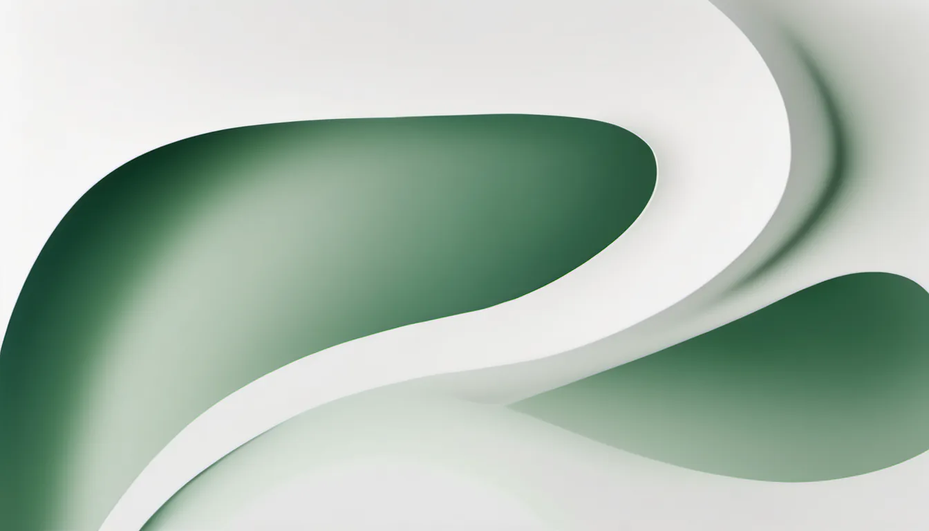 Abstract enclosing shell illustration in green and pale sage on white — decorative header for Privacy Policy